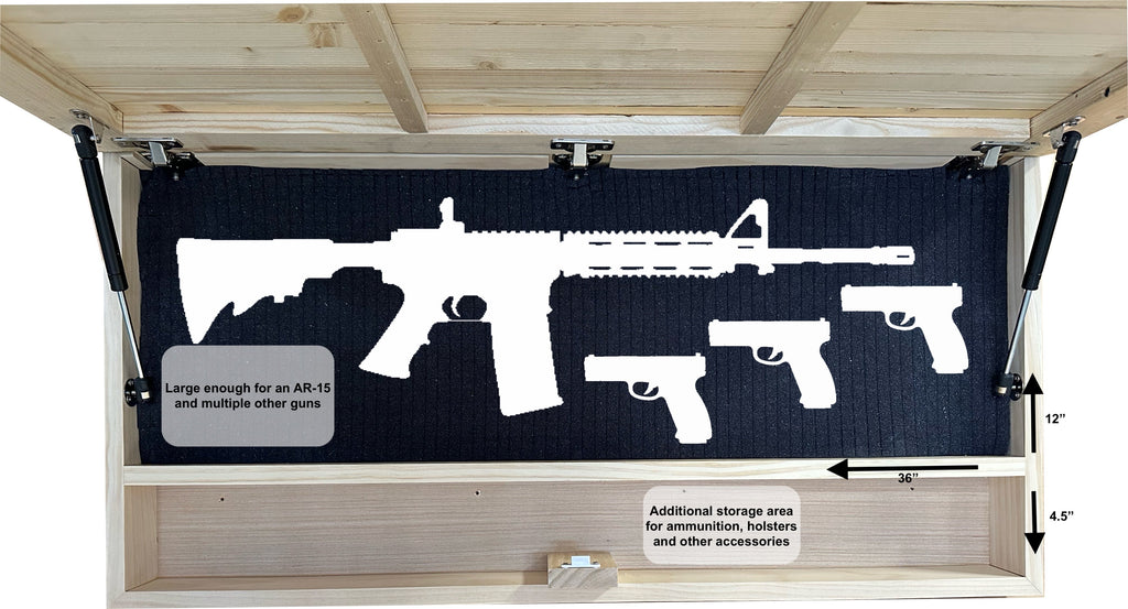 Hunting Wolves Gun Concealment Decor - Handcrafted Wooden Gun Cabinets - Gun Shelf Hidden Storage for Rifles, Shotguns, & Handguns - Quick Access Hidden Wall Safe (Extra Large)